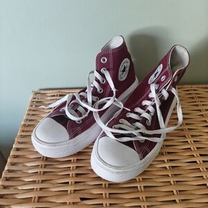 Converse Burgundy High-Top Sneakers